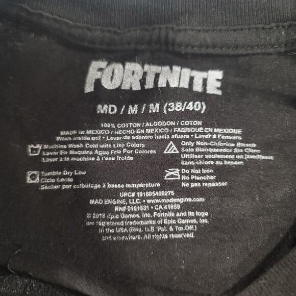 Fortnight Casual Crew Neck Short Sleeve Graphic T Shirt Mens Size Medium M Black - Picture 3 of 9